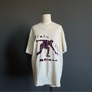 Adidas Originals x Brain Dead Graphic Tee NWT Cream Oversized Cotton Shirt